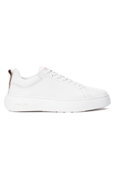 martin valen Men's Sosi White Leather Casual Sneakers