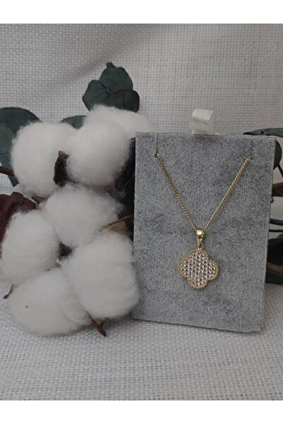 XUPING JEWELRY Xuping Yonca Zirkon Taşlı Kolye 14K Altın Kaplama