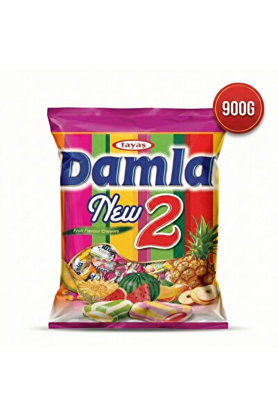 TAYAŞ Bomboane de mestecat cu aromă de fructe Damla New2 - 900g