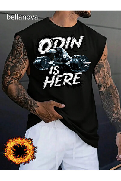 bellanova Men's Sports and Casual Stylish Printed Cotton Fabric Black Fitness...