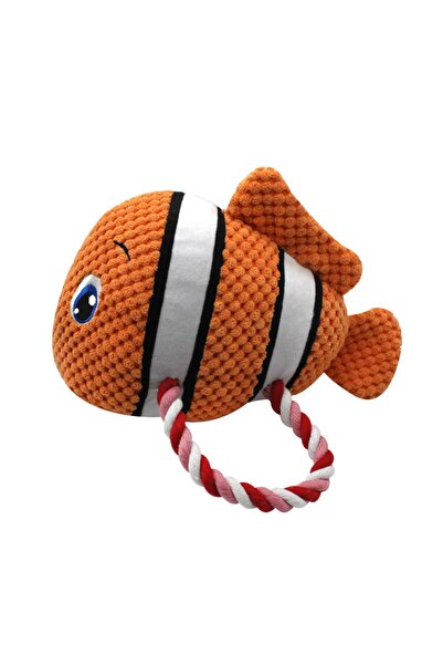 FOXMAG24 Φιλικό λούτρινο παιχνίδι για σκύλους, Ψάρι Νέμο με σχοινί σιζάλ, βαμ...