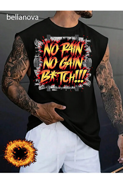 bellanova Black Crew Neck Superior Quality Printed Youth Modern Cut Tank Top