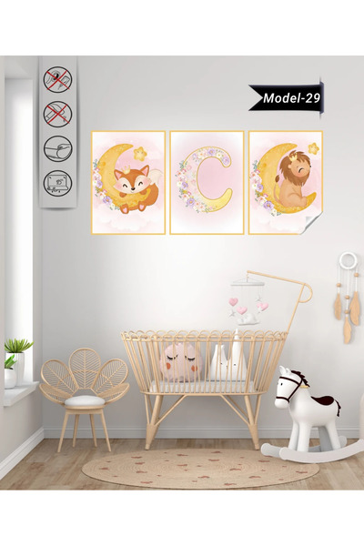 Akıllı Kağıt Statik Tutunma Özellikli Tablo - Poster Çocuk Odası (Model-29)
