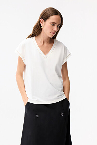 adL Yakası taşlı tshirt