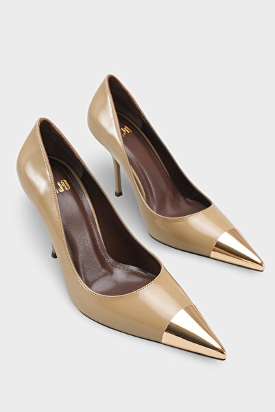 LOJO Pantofi cu toc stiletto pentru femei, cu vârf ascuțit, cu cataramă metal...