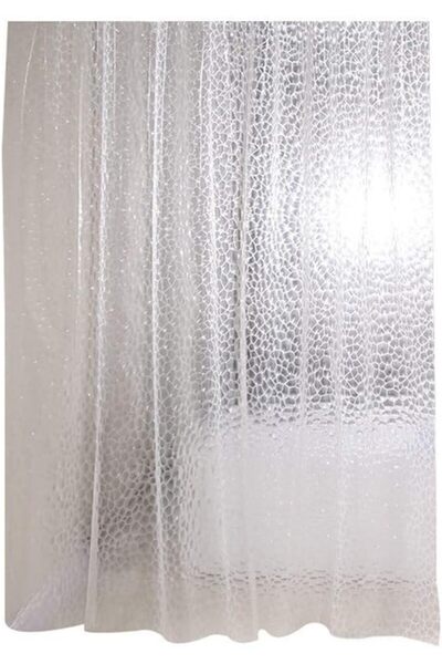 zola Perdea de baie cu efect 3D, din PEVA, 12 cârlige, 180x200 cm, albă