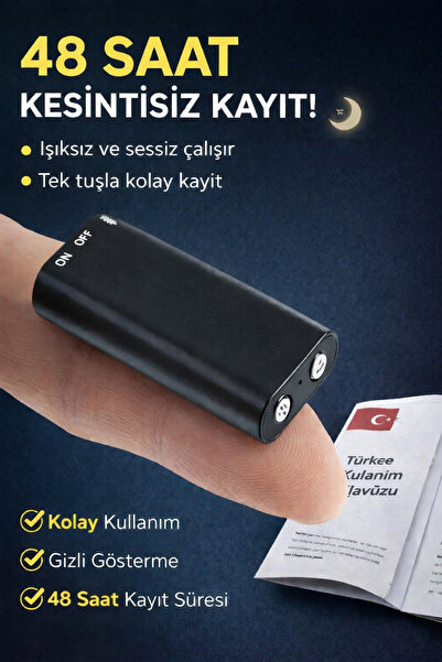 AtaTechs KB14 Dijital Ses Kayıt Cihazı 48 Saat Kesintisiz Kayıt 16GB Hafıza E...