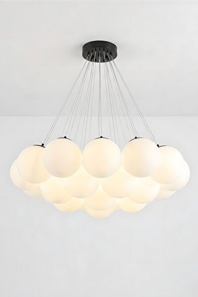 RONİSU AYDINLATMA Clody 19'lu Cam Küre Asılı Oturma Odası Avize 3127-W38-3Q-KZ