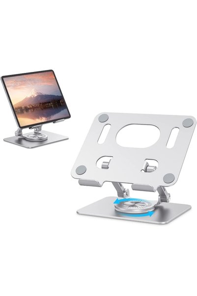 OEM Suport rotativ reglabil pentru tabletă, universal, aluminiu, argintiu