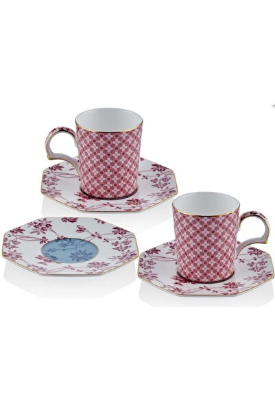 tea delight Regency Damask - Set of 2 Coffee Cups Pink