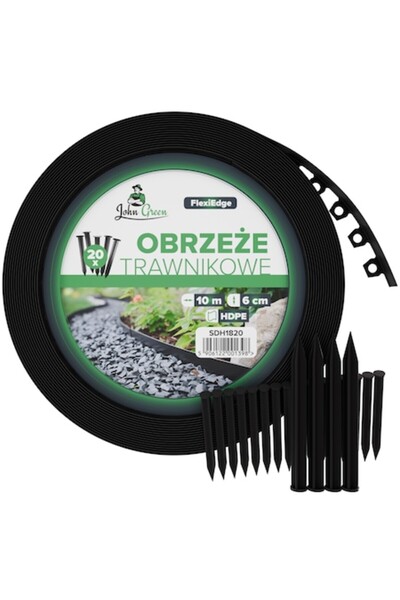 John Green Bordură pentru gazon, FlexiEdge, 10 m, înălțime 6 cm
