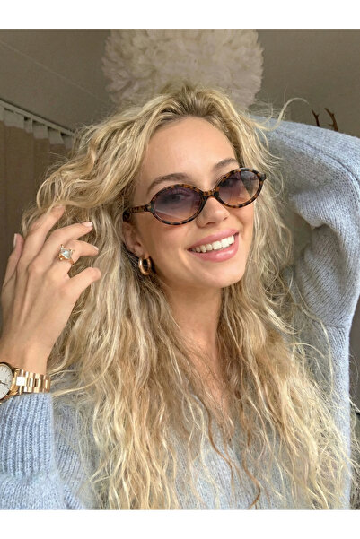 VEGA EYEWEAR Miux Oval Degrade Camlı Leopar desenli Güneş Gözlüğü Hafif ürün ...