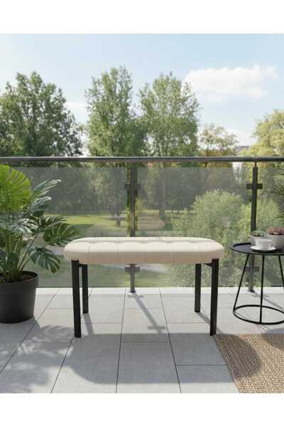 ÖZCAN METAL 90 cm Metal Ayaklı Puf Bench Antre Salon Mutfak Yatak Odası Balko...