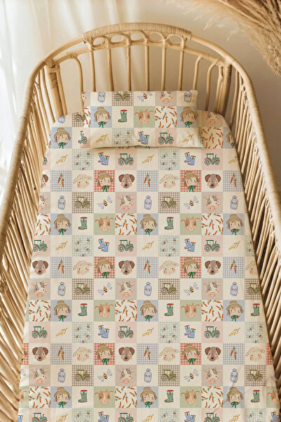 TBA COLLECTION Single Elastic Sheet Set - Botanic Lines