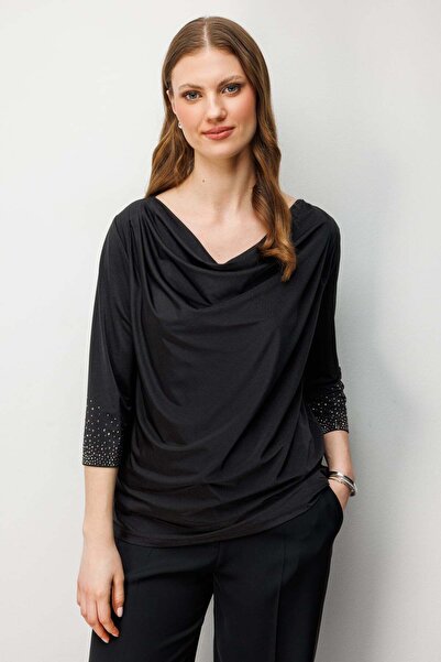 Mi Pret a Porter Mi Degaje Yaka Taşlı Bluz