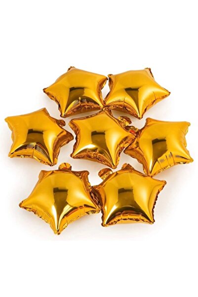 Çemrek Süs Parti Mini Star Balloons Set of 10 Gold Foil Star Balloons