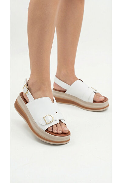 Limeo High-Heeled Ankle Buckle Women's Summer Sandals with Gold Buckle Detail...