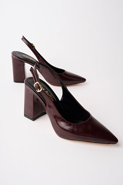 van heflin حذاء LAIME نسائي كلاسيكي بكعب 9 سم ومقدمة مدببة باللون العنابي