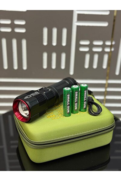 Small Sun SM-313 Zomlu 5000 lümen Taktik El Feneri – Taşıma Çantalı Set (4x 1...