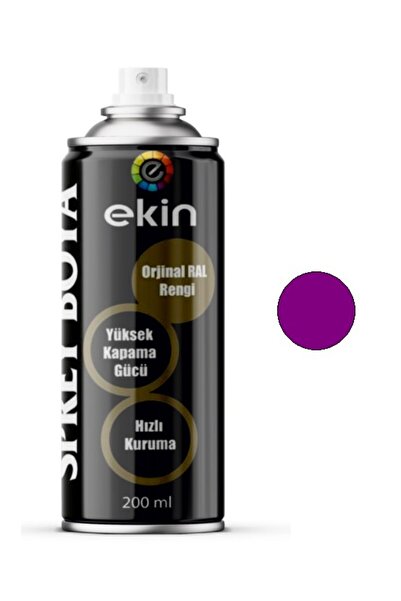 Ekin Sprey Boya 200 ML Mor Parlak Yüksek Kapatıcı