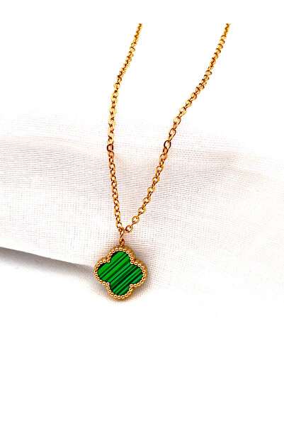 Siya Silver Double-Sided Single Steel Clover Necklace – Four-Leaf Lucky Necklace