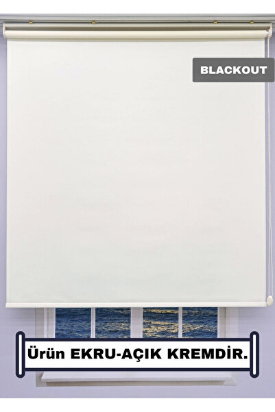 ESDEH BLACKOUT Işık Geçirmez KALIN Karartma Stor Perde (EKRU/AÇIK KREM) - Alü...