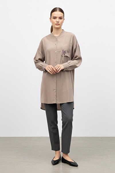 Puane Women's Buttoned Long Tunic – Comfortable Fit, Stylish Design with Broo...