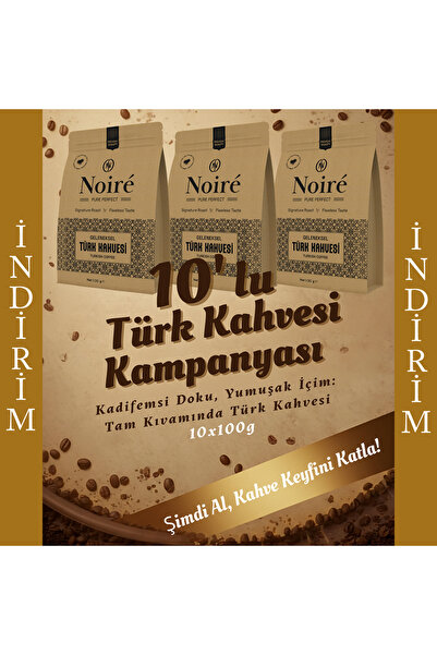 Noire Coffee Noire Traditional Turkish Coffee 100% Arabica 10X100G Advantageo...