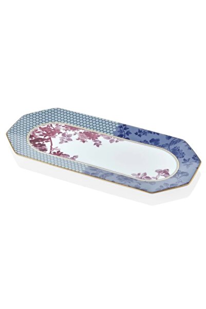tea delight Regency Damask - Large Kayak Plate 33 cm Blue