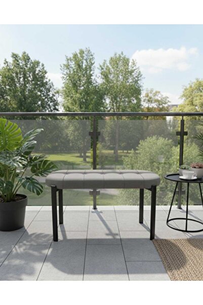 ÖZCAN METAL 90 cm Metal Ayaklı Puf Bench Antre Salon Mutfak Yatak Odası Balko...