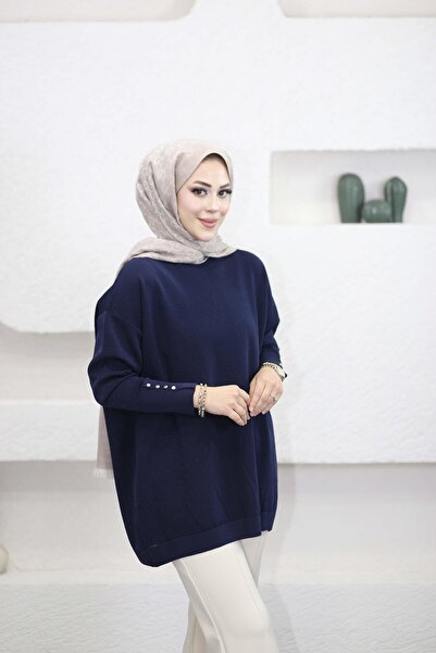 MY CİTY YASEMEN KADIN ZR SİMLİ KOLLARI DÜĞMELİ TRİKO TUNİK