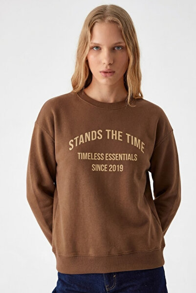 COMBİNE MİCHAİL Hanorac maro cu imprimeu text Time pentru femei