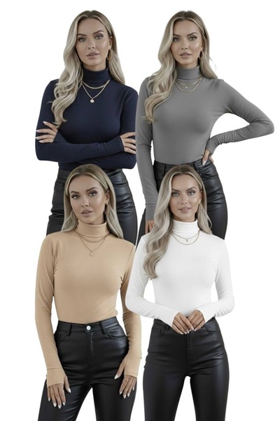 hashtag Women's Bodysuit with Finger Detail – Long Sleeve Set of 4 |   Office...