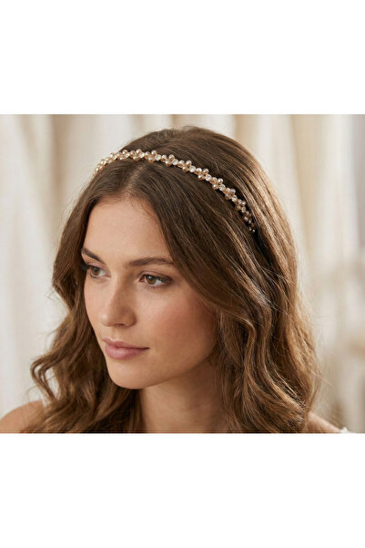 gelinmz تاج العروس المزين باللؤلؤ والكريستال مع عصابة رأس