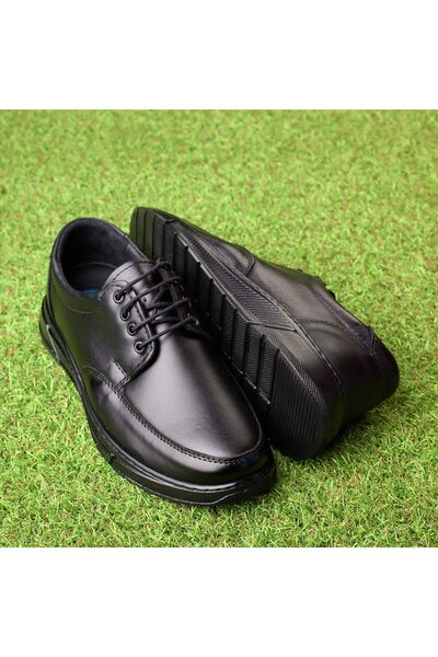 Tellus Men's Black Leather Spring Ankle Boots, Flat Sole, Comfortable Everyda...