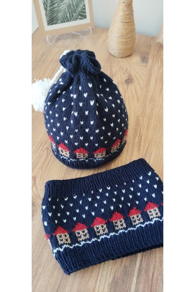 Canbutik Children's Beret and Neck Collar Set