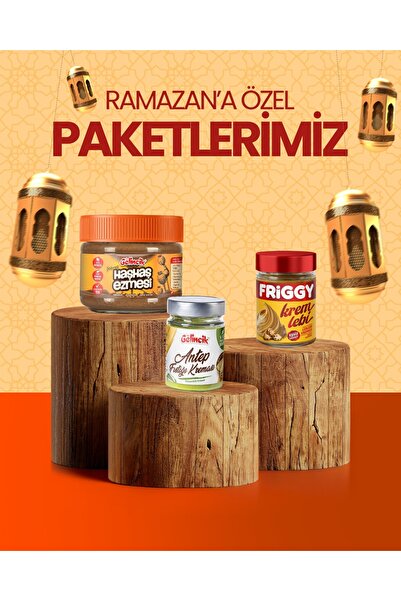 Gelincik 3'lü Set Kremlebi + Şekerli Haşhaş Ezmesi 320gr + Antep Fıstığı Krem...