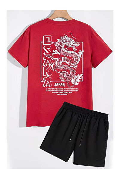 PENTHİLUS Men's T-Shirt and Shorts Set - Men's Summer Oversize Two-Piece Set