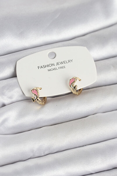 callerrons accessories Pink Dolphin Model Gold Color Brass Children's Earring...