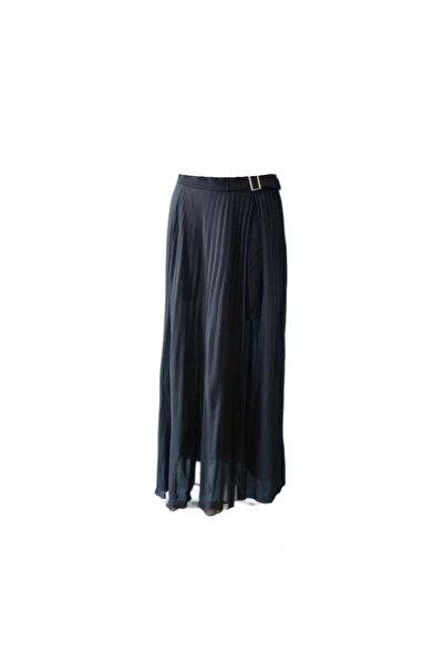 OEM APART Long Skirt with Belt - Polyester, Elegant, Stylish, Size 42, Black
