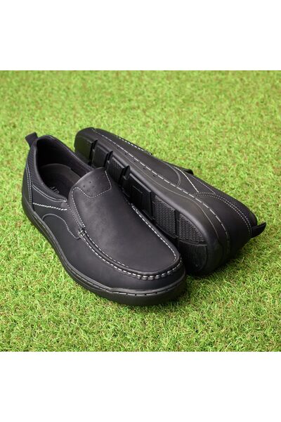 Tellus Men's Black Spring Slipons, Flat Sole, Comfortable Everyday Shoes, W58...