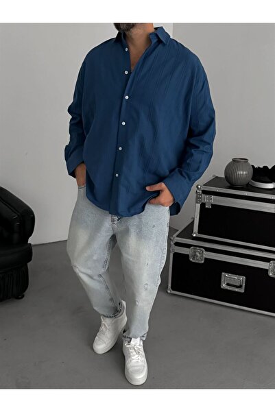 TÜZeMEN Oversize Knitted Linen Shirt