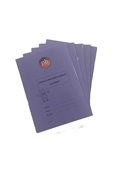 PHINDBOOKS PB A4 NOTEBOOK SET OF 5 SINGLE LINE RIGHT MARGIN 100 PAGES 80 GSM ...