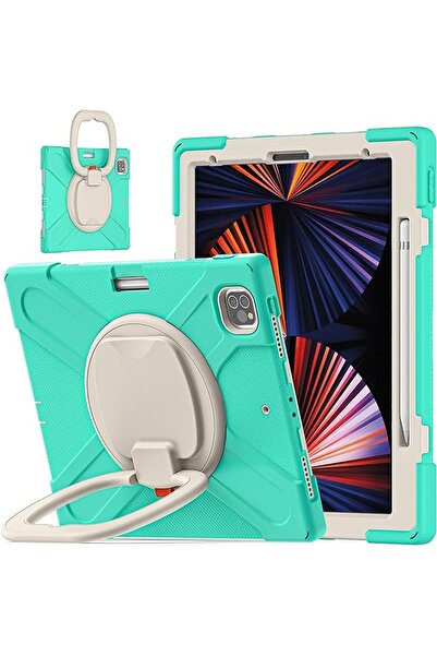 OEM Husă iPad Pro 12.9 - Armată, Tip Carcasă 3 Piese, Suport Stylus, Silicon,...