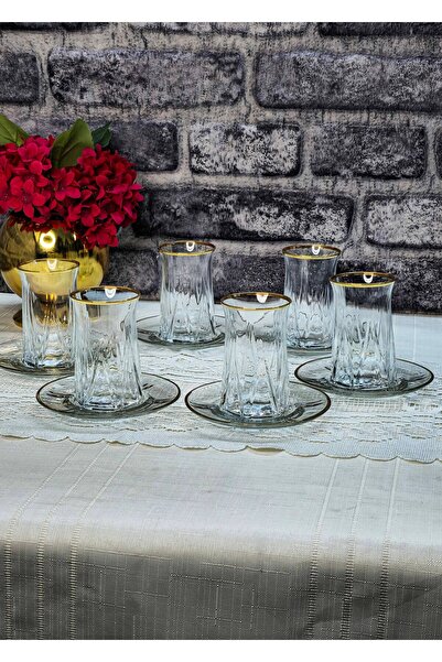 SEÇKİNEV Zoey 12 Piece Real Gilded Gold&Silver Tea Set