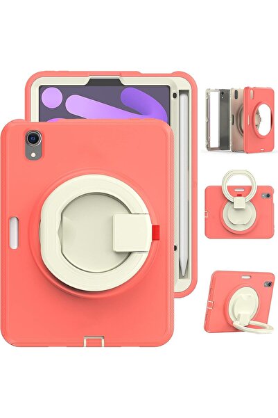 OEM iPad Mini 6 8.3 inch Case - 3 Layer Protection, Rotating Stand, Belt Stra...