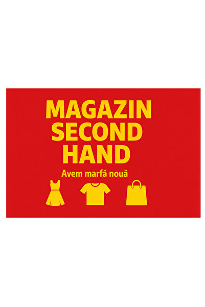 OEM Banner "Second Hand Store" PVC 440g – 80X110 cm outdoor advertising banner