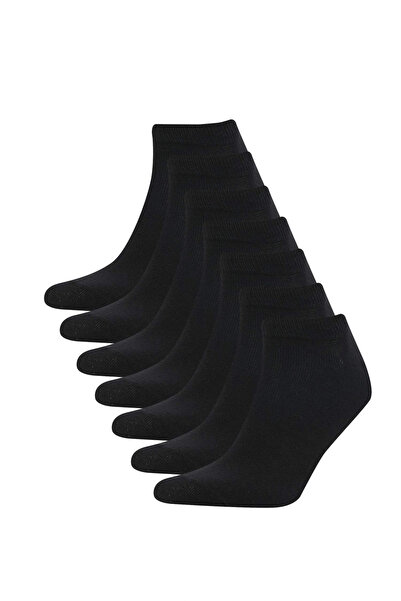 DeFacto C4489Axbk23 Black Men's 7-Piece Cotton Booties Socks