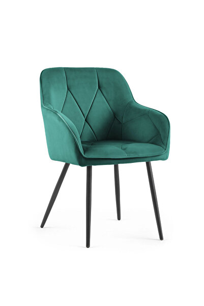 SERSIMO Set of 6 DIAMANTE upholstered chairs, quilted velour, 55x58x83 cm, em...