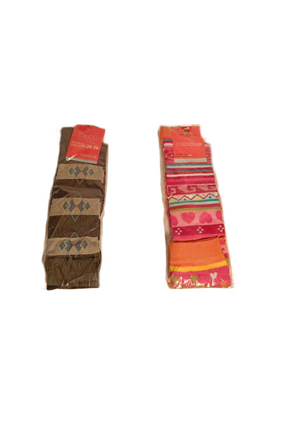 OEM Șosete Copii CoolClub, Set 2 Perechi, Bumbac, Negru și Roz, Mărime 25-26 cm